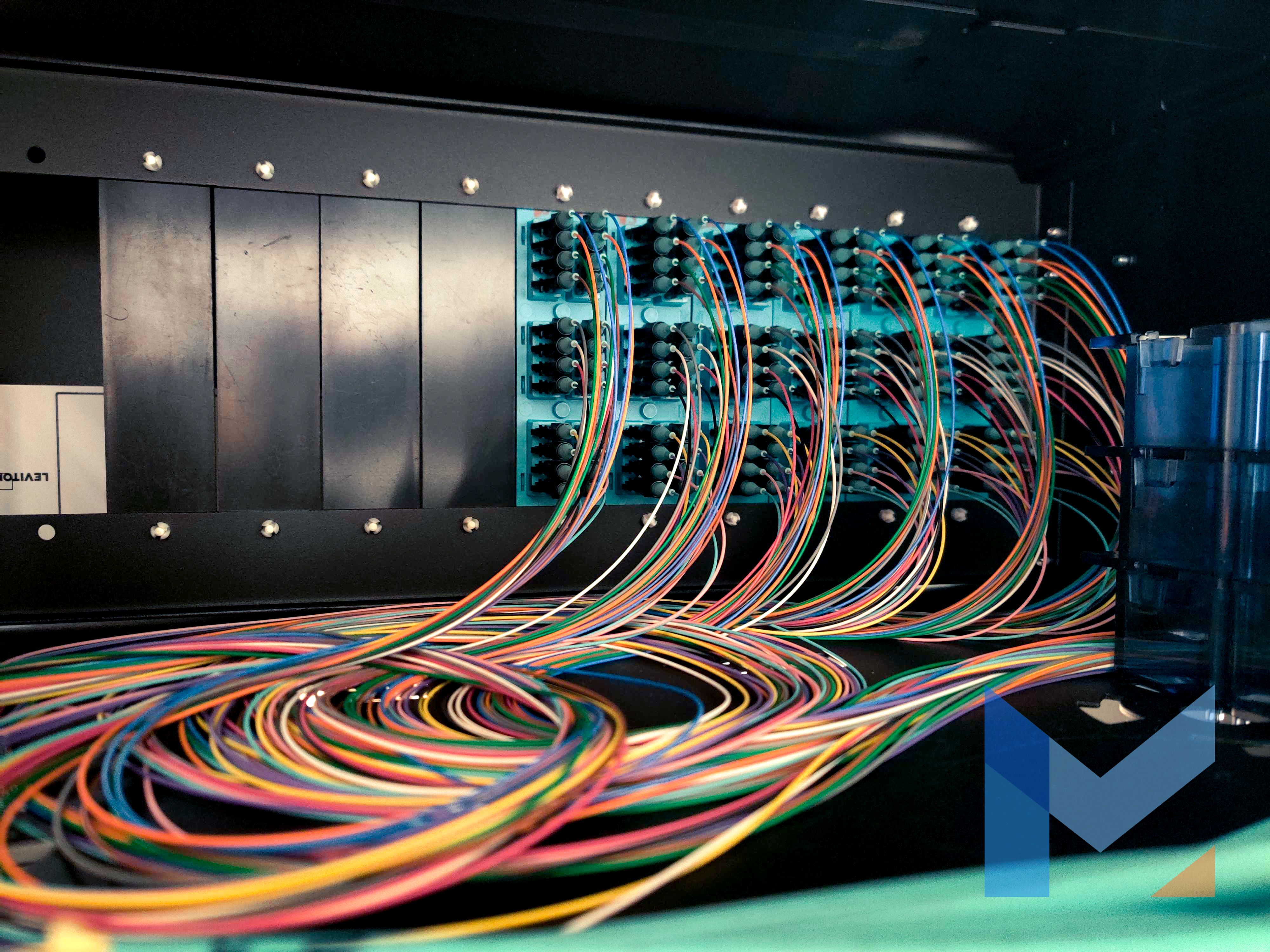 Fiber Optic cables in server rack