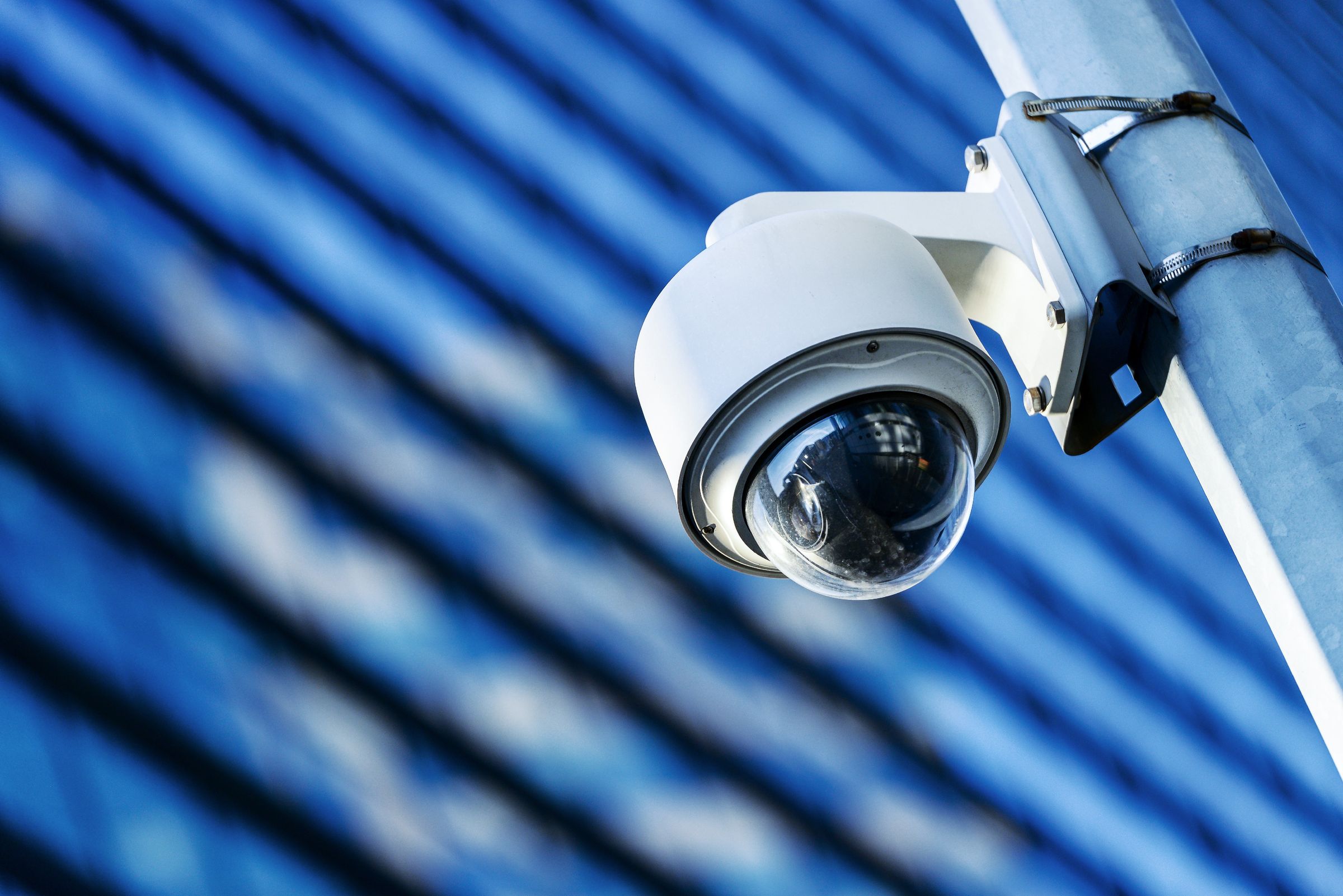 security camera on pole